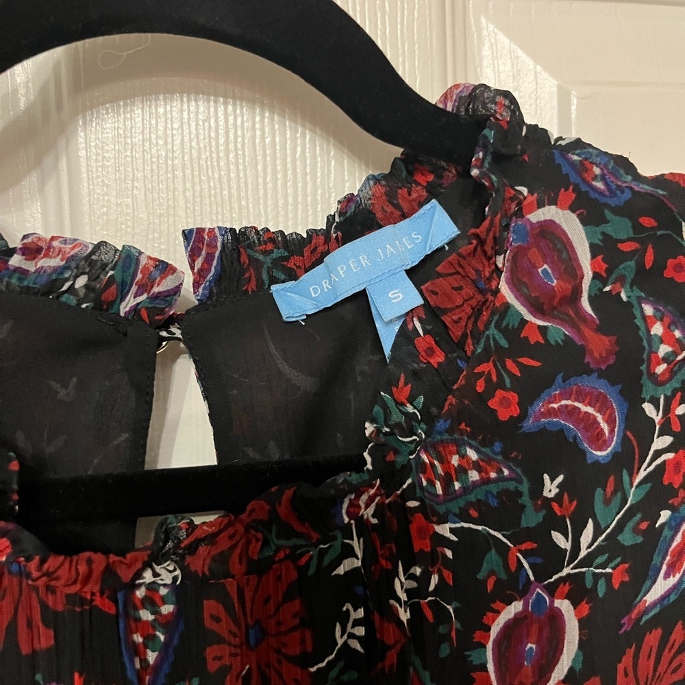 Draper James Kacey Dress Smocked Waist Faux Wrap Ruffle Floral Midi small - Picture 6 of 8